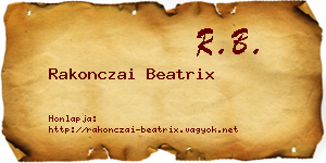 Rakonczai Beatrix névjegykártya