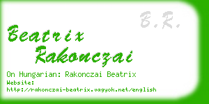 beatrix rakonczai business card